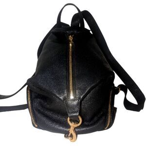 Sleek & Sophisticated: Black Leather-Like Rebecca Minkoff Backpack Purse